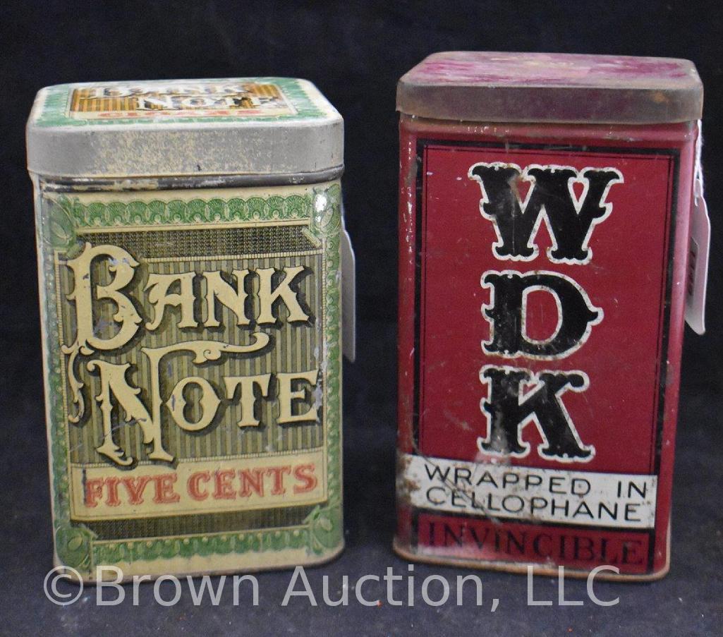 (2) Cigar tobacco tins, 5.5"h