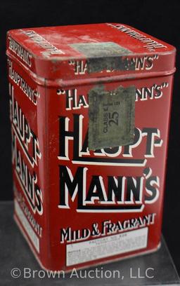 (2) Cigar tobacco tins, 5.5"h