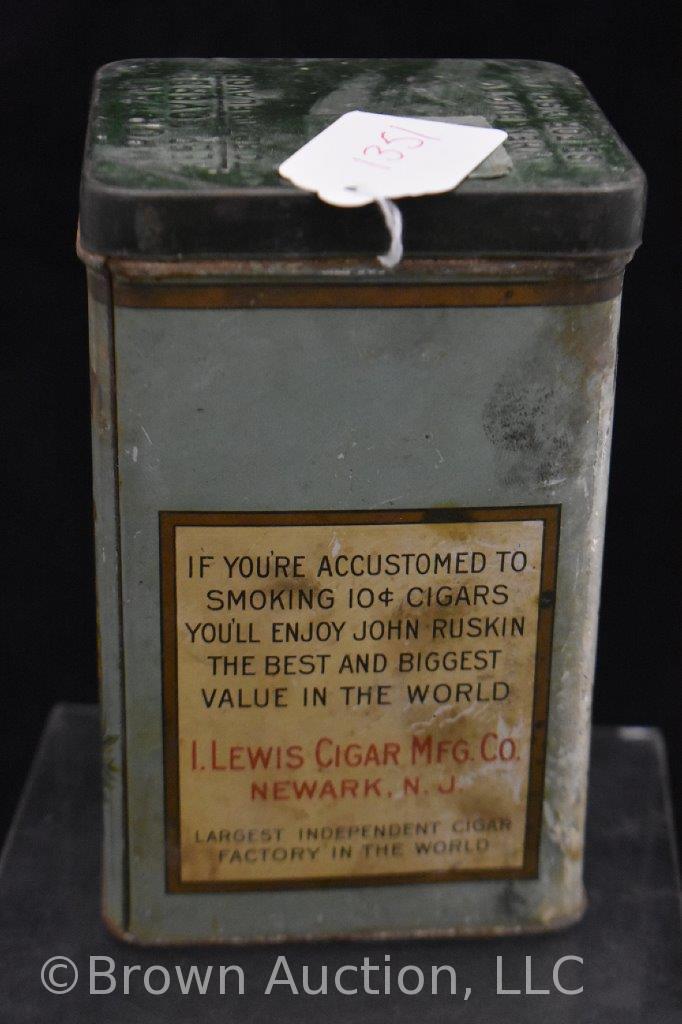 (3) Cigar tobacco tins, 5.5"h