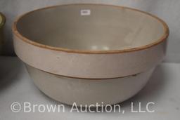 (2) Large stoneware crock mixing bowls