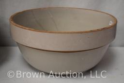 (2) Large stoneware crock mixing bowls