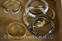 Assortment of gold and silver bracelets, several Art Deco style