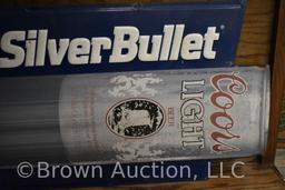 Coors Light "The Silver Bullet" embossed single sided tin sign