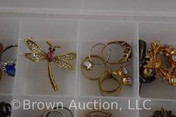 Assortment of jewelry - rings, brooches, bracelets