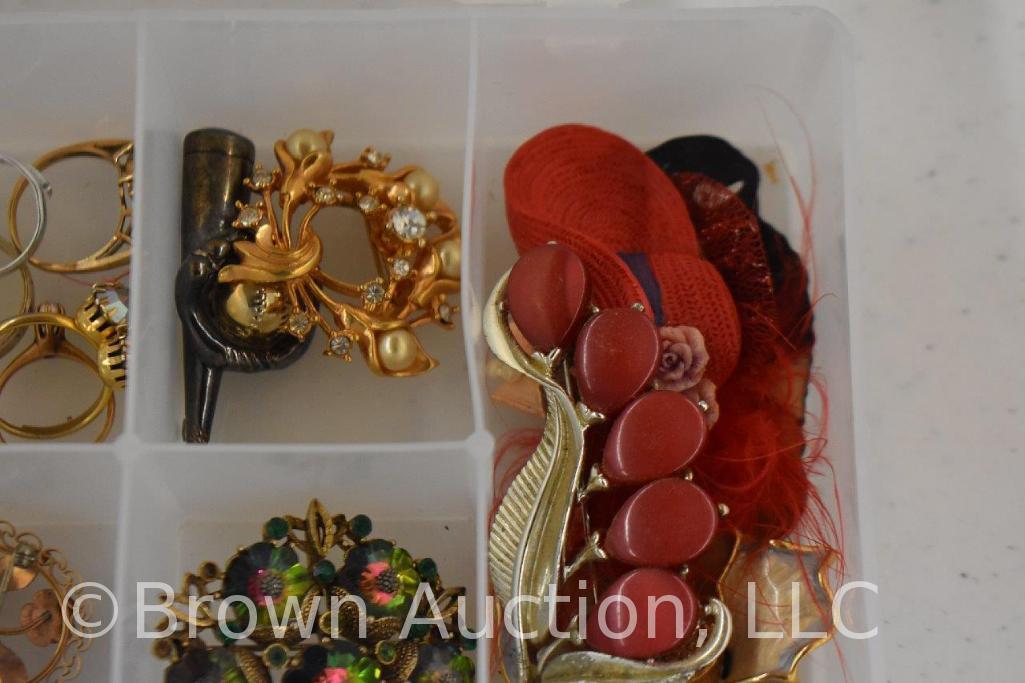 Assortment of jewelry - rings, brooches, bracelets