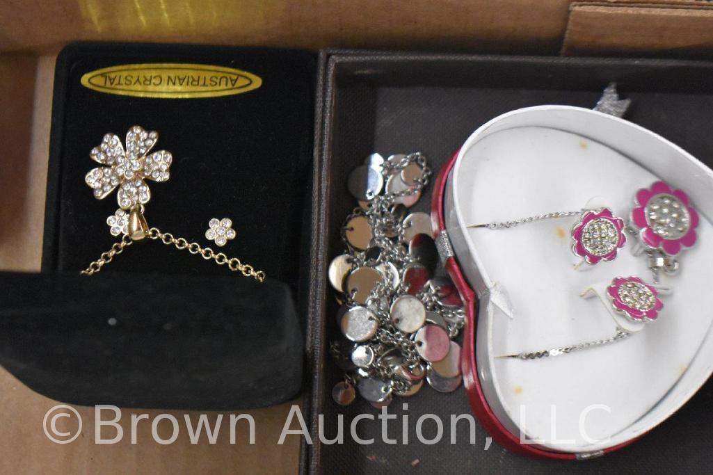 Assortment of jewelry - several earrings and necklace sets, etc.