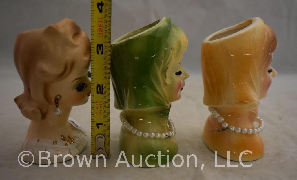 (3) Head vases, 3.5"