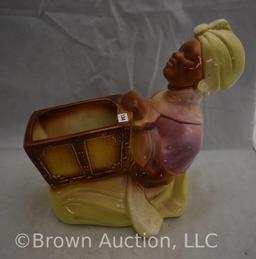 Ceramic Genie w/treasure chest planter