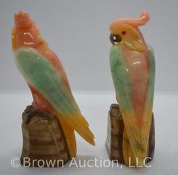 Pr. Vintage 6" cockatoo figurines