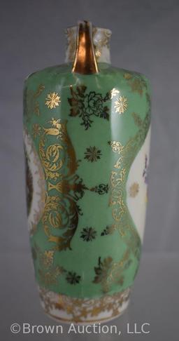 (2) Porcelain 6" vases with hand painted Mythological scenes