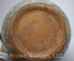 Zanesville Stoneware Co. Vulcan glaze 7.5" dbl. handled bowl/vase