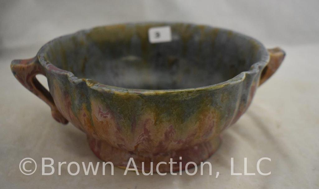 Roseville Carnelian II 3" x 6"d bowl, mottled red