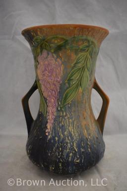 Roseville Wisteria 10" vase, blue