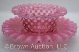 (3) Fenton Cranberry pieces