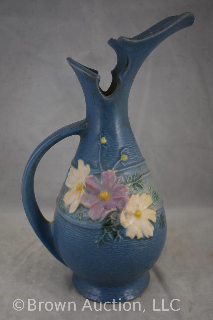 Roseville Cosmos 955-10" ewer, blue