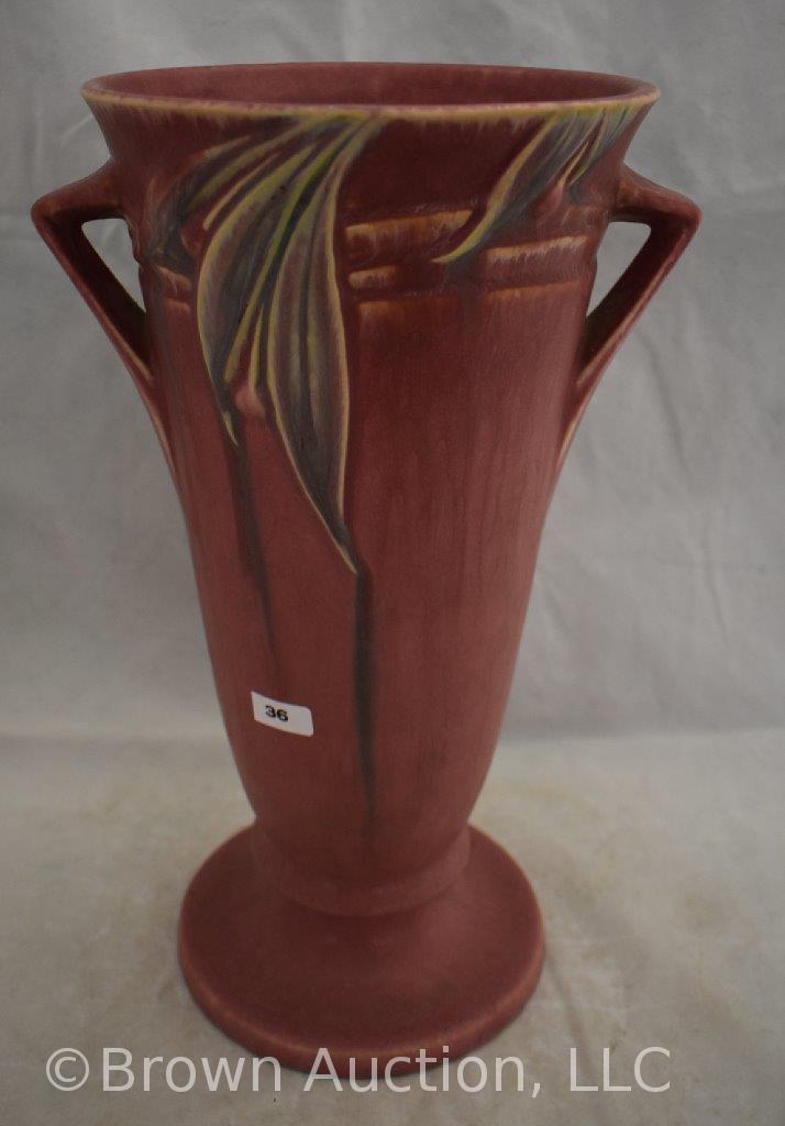 Roseville Velmoss 722-14" vase, rose