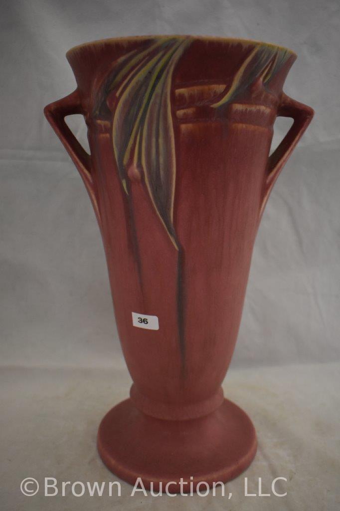 Roseville Velmoss 722-14" vase, rose