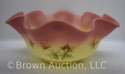 Fenton Burmese 4"h x 9"d ruffled bowl