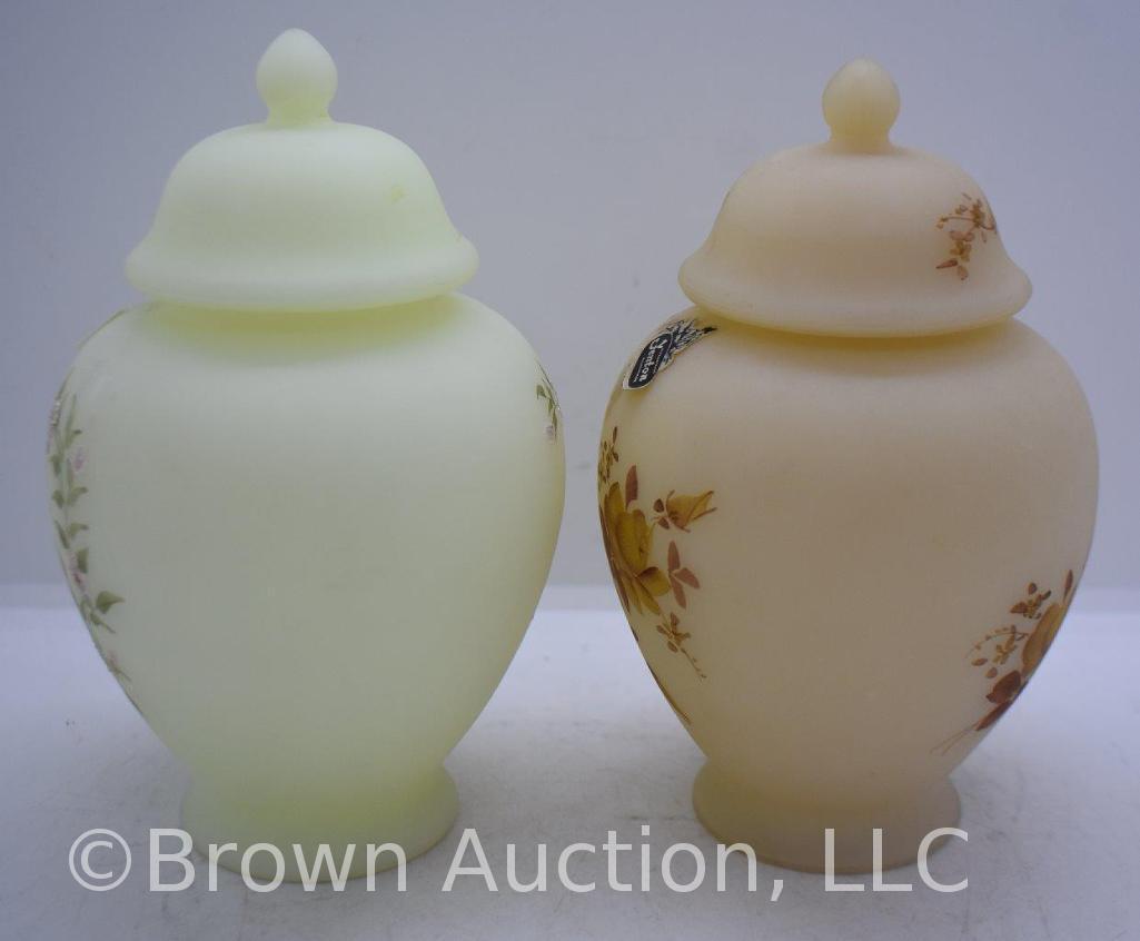 (2) Fenton Satin 6.25" ginger jars