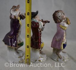 (3) Mrkd. Germany porcelain monkey musicians