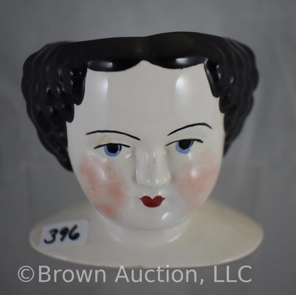 (3) Lady head vases