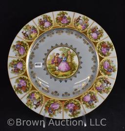 (2) Hand painted porcelain 11"d plates