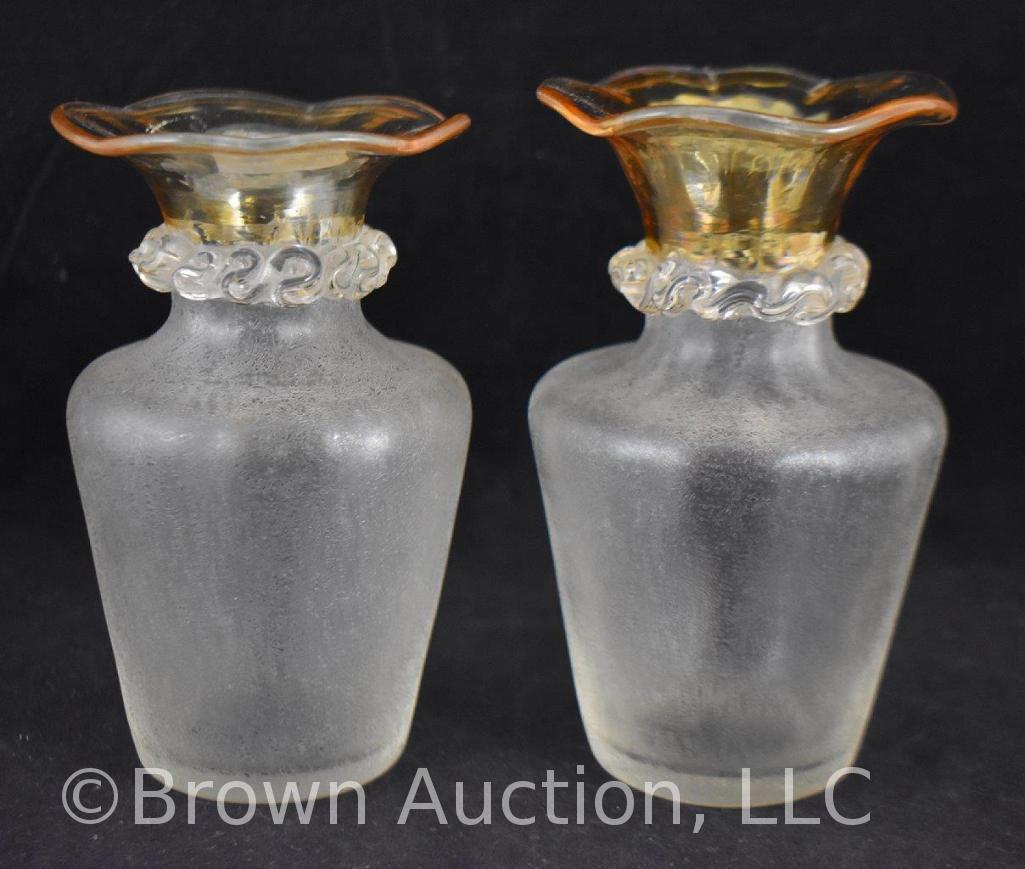 Pr. Art Glass 4.5"h vases