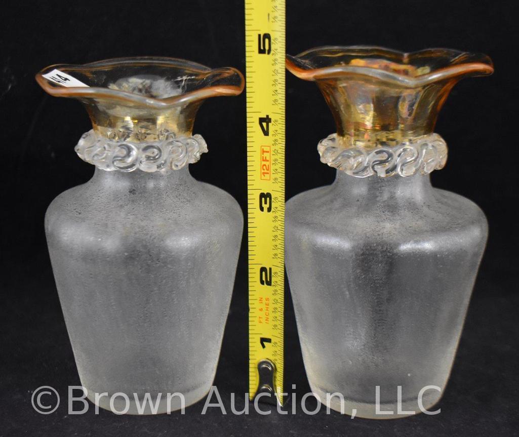 Pr. Art Glass 4.5"h vases