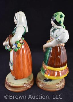 (2) Mrkd. Italy 7" Victorian couples