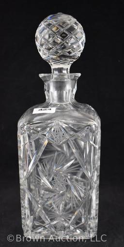 Cut Glass 11" square decanter