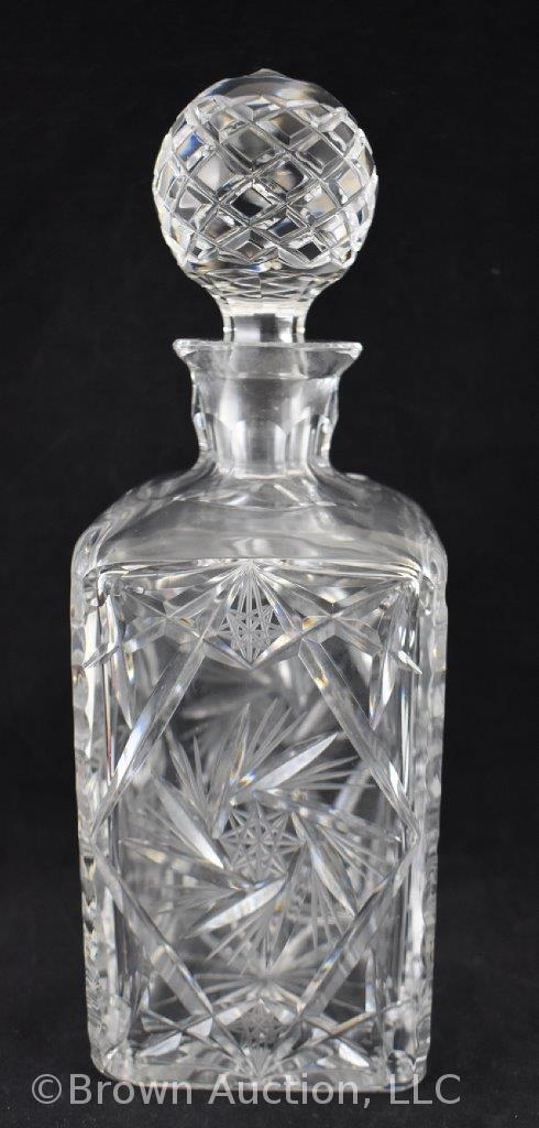 Cut Glass 11" square decanter