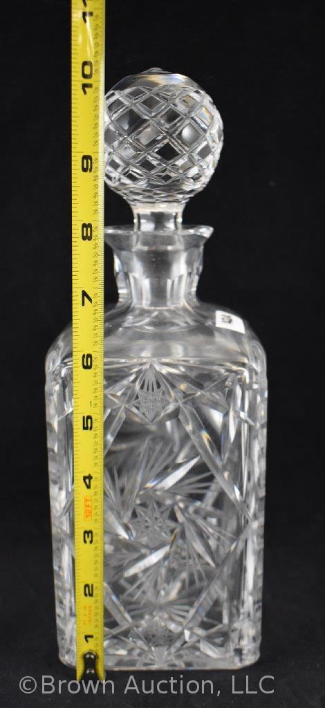 Cut Glass 11" square decanter