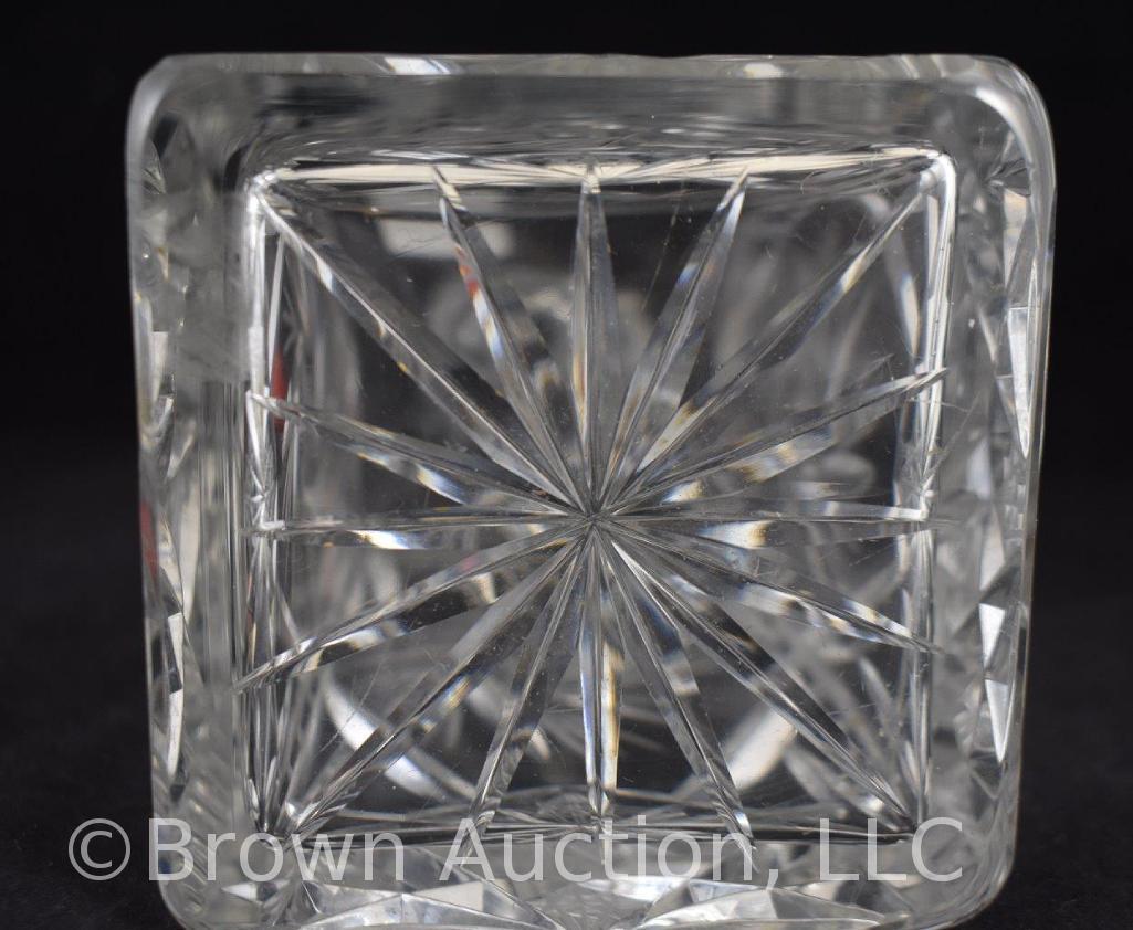 Cut Glass 11" square decanter