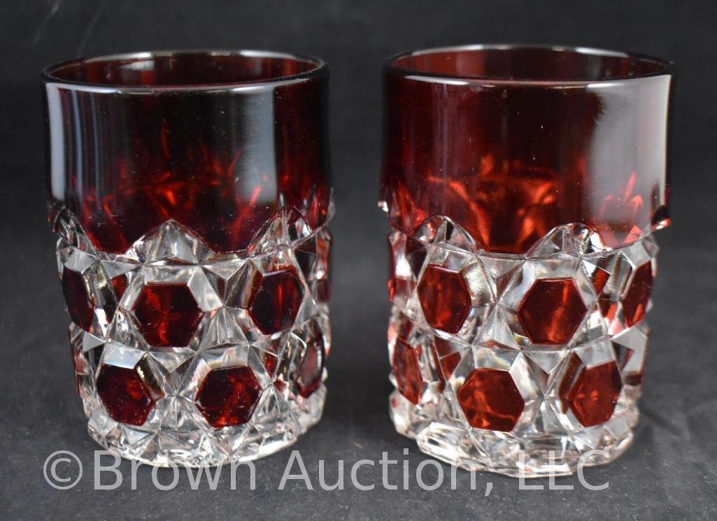 Red Block Ruby-stained 7-pc. Water set