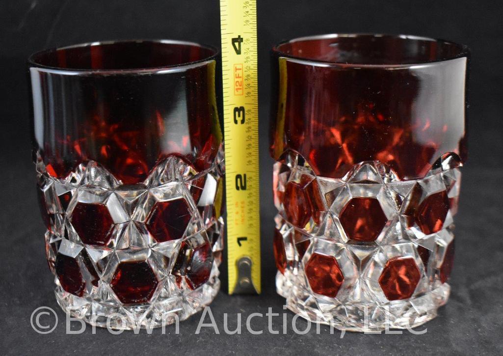 Red Block Ruby-stained 7-pc. Water set