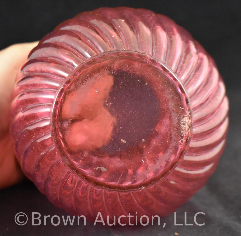 (3) Assorted glass rose bowls