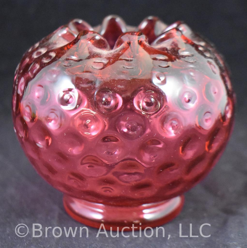 (4) Assorted glass rose bowls