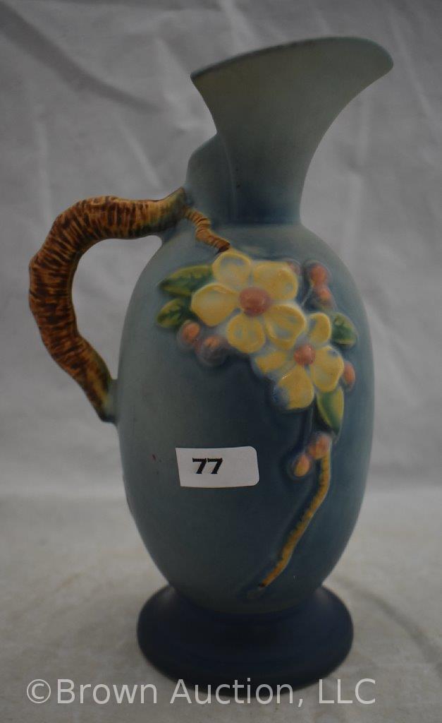 Roseville Apple Blossom 316-8" ewer, blue