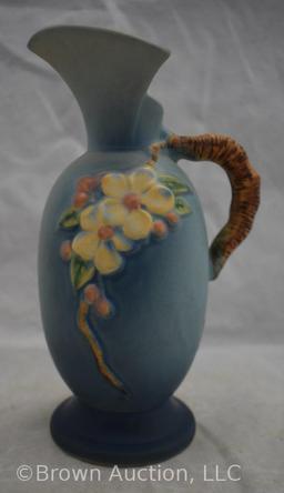 Roseville Apple Blossom 316-8" ewer, blue