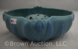 VanBriggle Tulip bowl/vase with flower frog, turquoise blue
