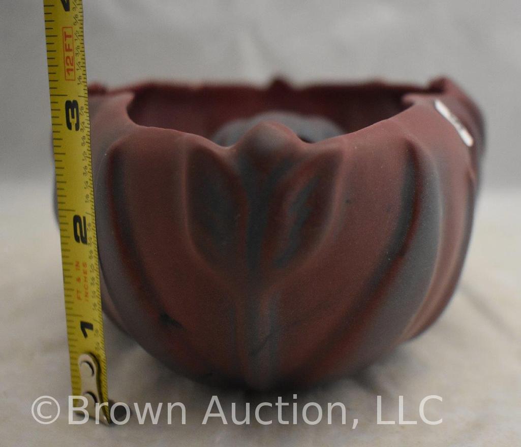 VanBriggle Tulip bowl/vase with flower frog, mulberry