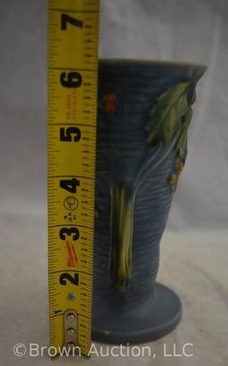 Roseville Bushberry 30-6" vase, blue