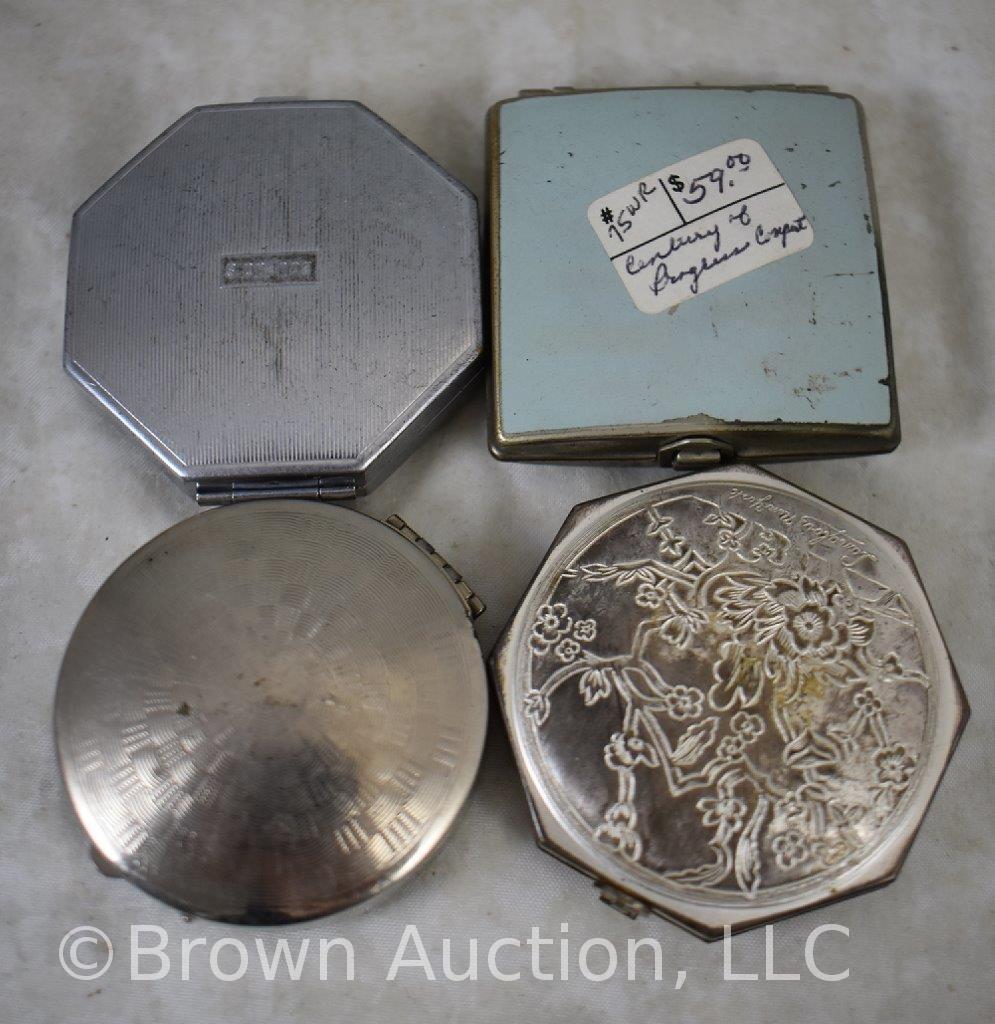 (13) Vintage powder and rouge compacts