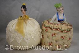 (6) Porcelain half doll pin cushions