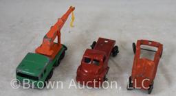 Assortment of (10) toy cars and trucks, mostly Tootsietoy