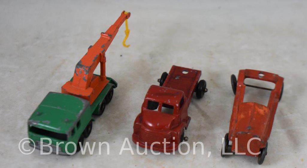 Assortment of (10) toy cars and trucks, mostly Tootsietoy