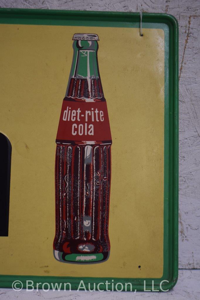 Diet-Rite cola embossed sst advertising sign