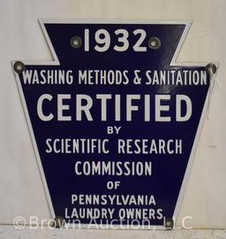 1932 Washing Methods and Sanitation ssp laundry shield sign