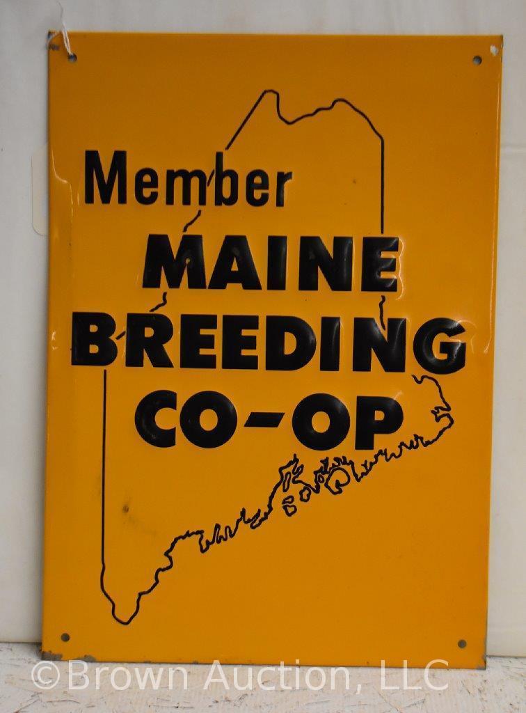 Maine Breeding Co-op member embossed sst sign