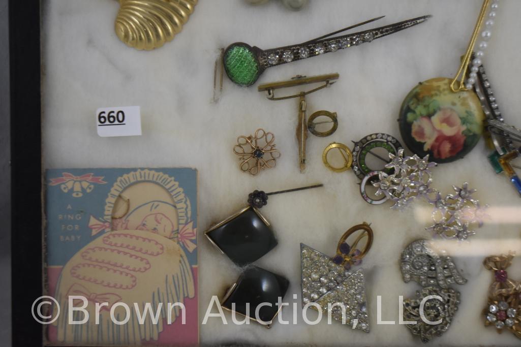Large assortment of Vintage jewelry, lighter, hair accessories, baby ring, etc.